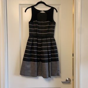 Black and White Fit and Flare Dress